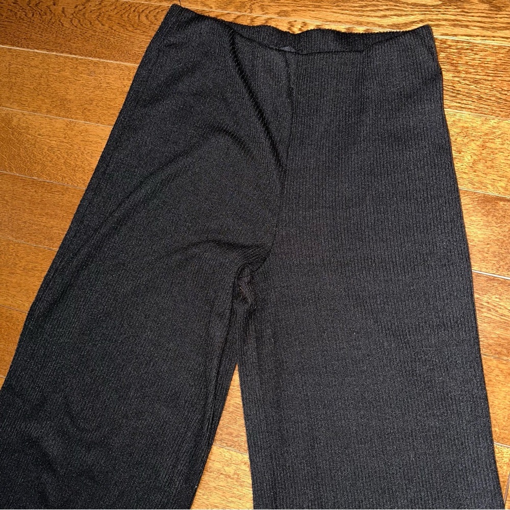 Wide leg ribbed knit pants - Picture 4 of 6